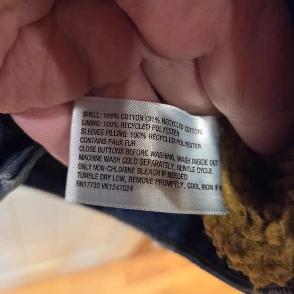 Sherpa-Lined Denim Trucker Jacket/Coat Men's Size Large New Fall Winter Outdoor - Picture 6 of 9